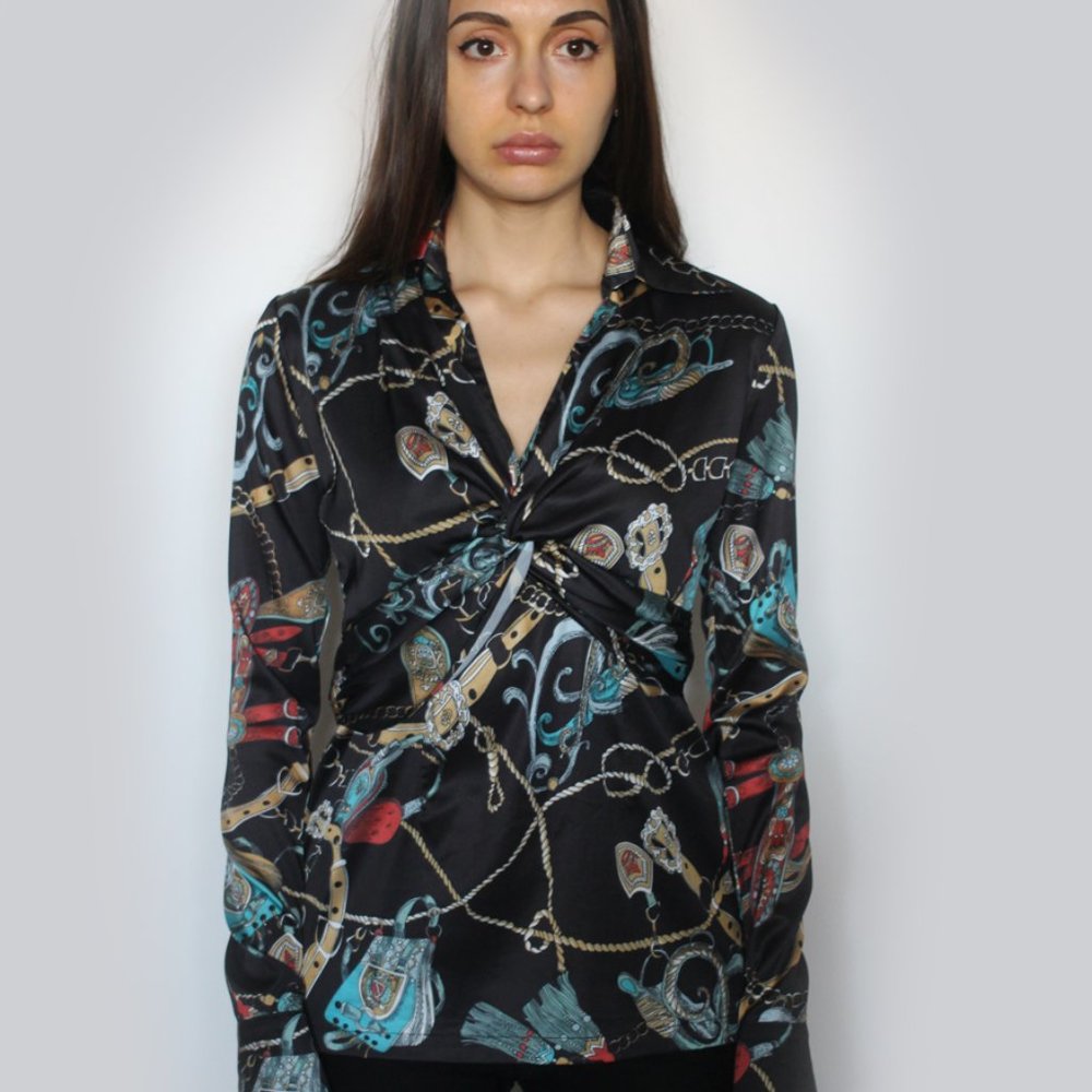 Colorful Pattern Blouse-1710 - Picture 9 of 11